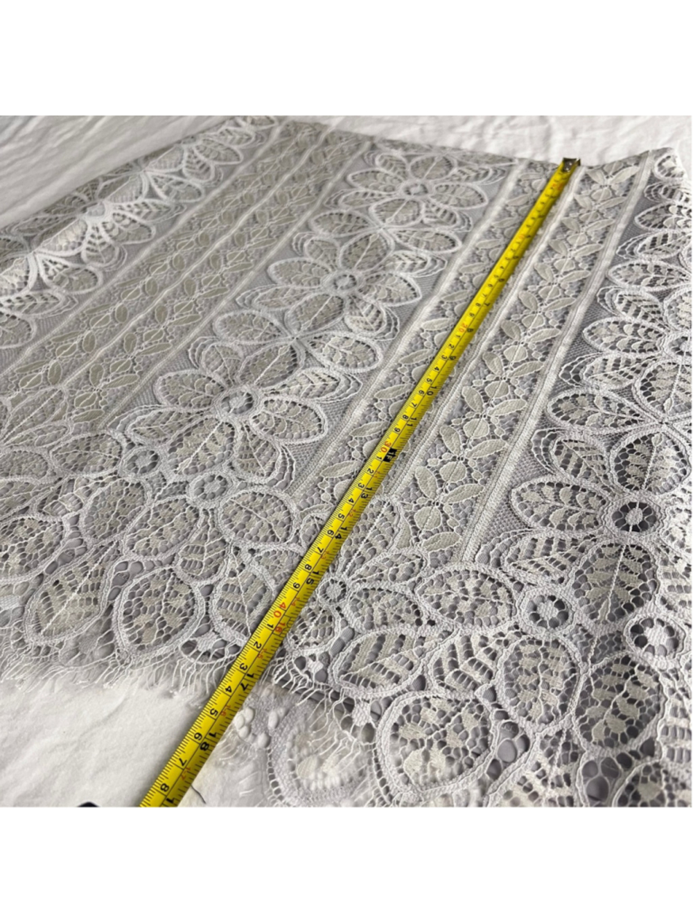 For Love & Lemons Lyla Gray Lace Skirt Sz L Scallop Hem Boho Festival Coquette - Picture 6 of 11